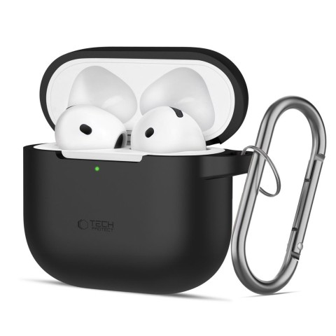 
Apple AirPods 4 silikoninis dėklas su kabliuku – juodas
