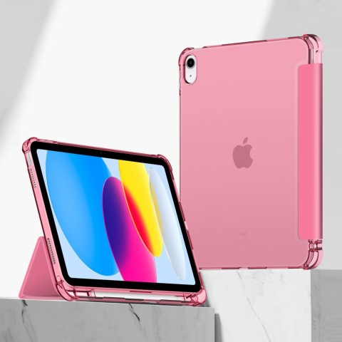 
iPad 10 / 2022 SC Pen hibridinis dėklas – rožinis permatomas
