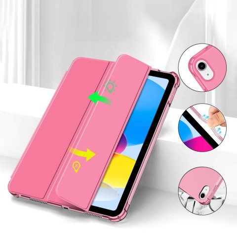 
iPad 10 / 2022 SC Pen hibridinis dėklas – rožinis permatomas

