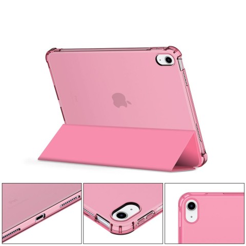 
iPad 10 / 2022 SC Pen hibridinis dėklas – rožinis permatomas
