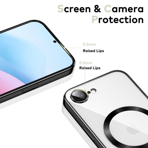 
iPhone 16e / 17e MagFlex MagSafe dėklas – permatomas
