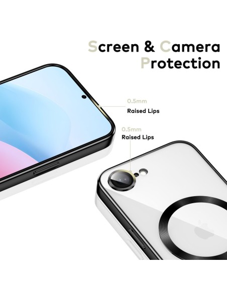 
iPhone 16e / 17e MagFlex MagSafe dėklas – permatomas
