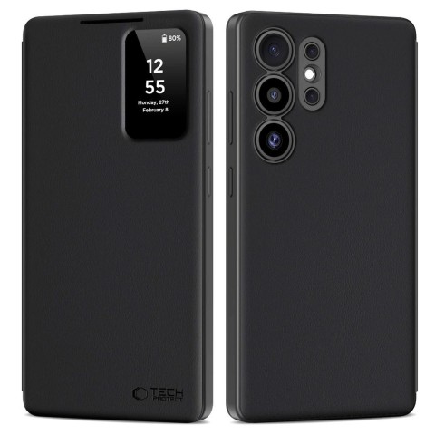 
„Samsung Galaxy S25 Ultra“ išmanusis piniginės dėklas – matinės juodos spalvos
