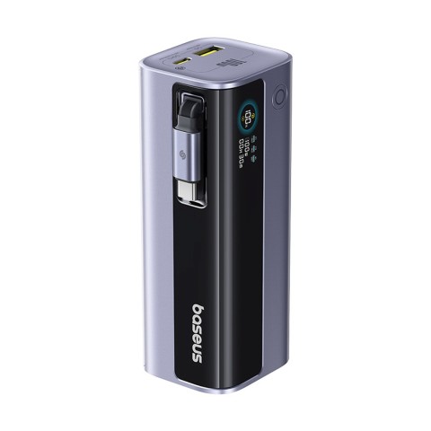 
„EnerGeek GR11“ 10000mAh išorinė baterija su ištraukiamu laidu, 100 W – pilka
