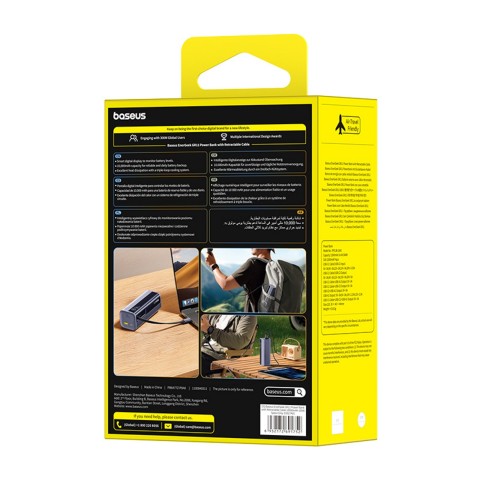 
„EnerGeek GR11“ 10000mAh išorinė baterija su ištraukiamu laidu, 100 W – pilka
