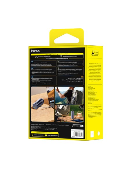 
„EnerGeek GR11“ 10000mAh išorinė baterija su ištraukiamu laidu, 100 W – pilka
