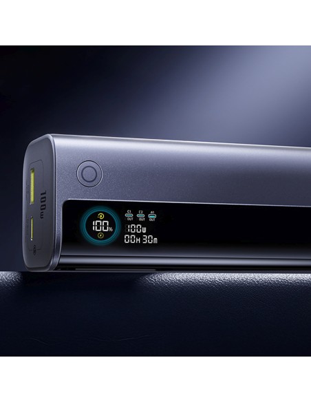 
„EnerGeek GR11“ 10000mAh išorinė baterija su ištraukiamu laidu, 100 W – pilka
