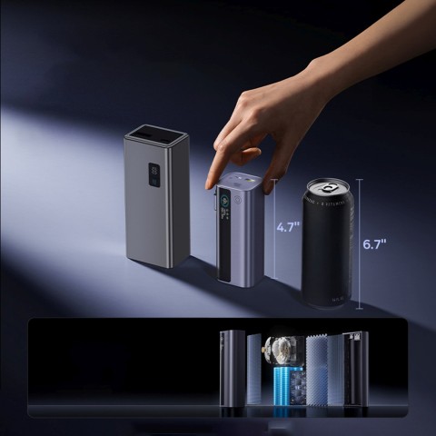 
„EnerGeek GR11“ 10000mAh išorinė baterija su ištraukiamu laidu, 100 W – pilka
