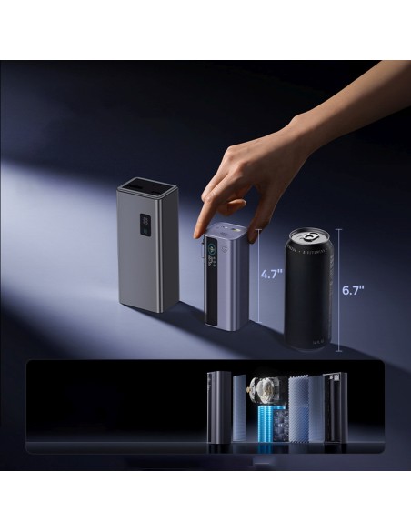 
„EnerGeek GR11“ 10000mAh išorinė baterija su ištraukiamu laidu, 100 W – pilka
