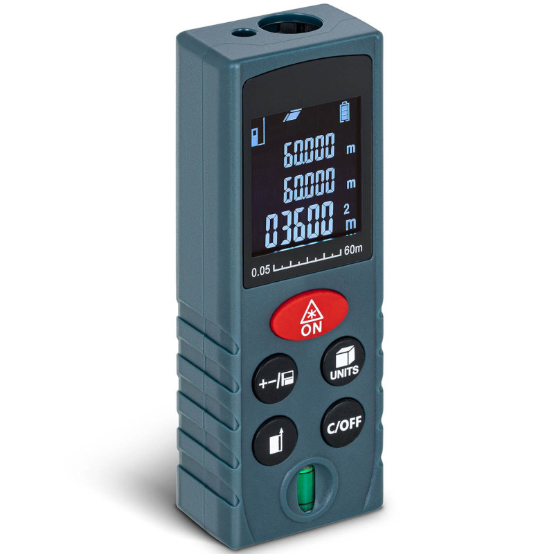 Lazerinis nuotolio ieškiklis su LCD ekranu 60 m / 2 mm