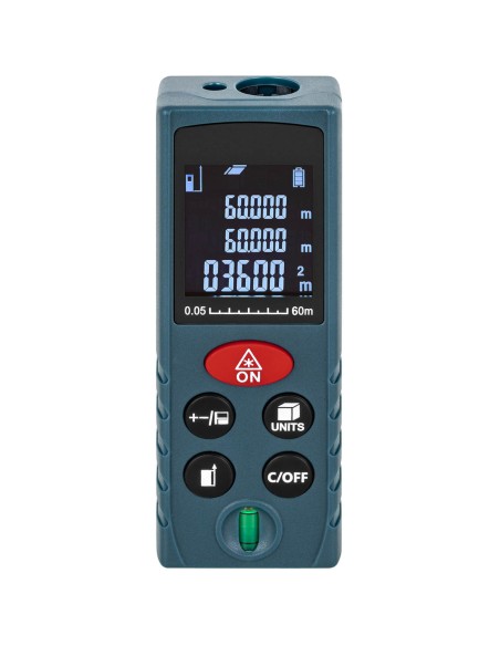 Lazerinis nuotolio ieškiklis su LCD ekranu 60 m / 2 mm Lazerinis nuotolio ieškiklis su LCD ekranu 60 m / 2 mm