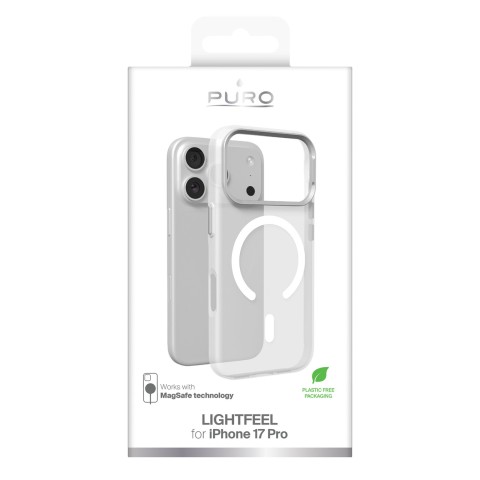 
„iPhone 17 Pro“ „Lightfeel MagSafe“ dėklas – permatomas baltas
