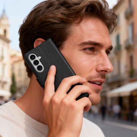 
Atverčiamas dėklas, skirtas „Samsung Galaxy A36 / A56 / A37 5G“ piniginei – juodas
