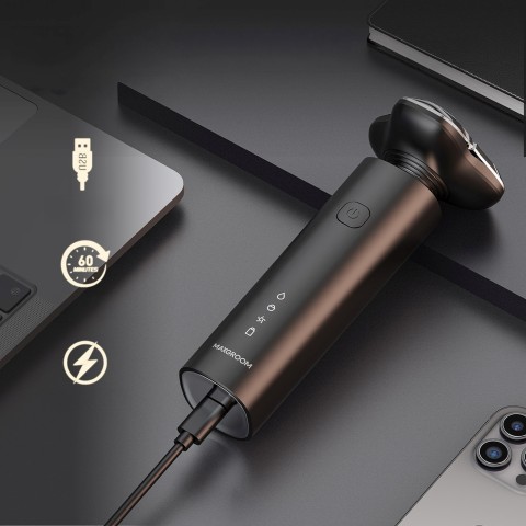 
Elektrinis skustuvas-žirklė 3 viename USB-C 600mAh IPX7 - juodas

