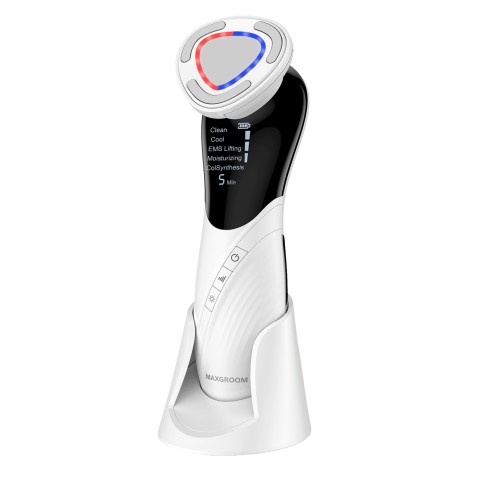 
9 viename veido masažuoklis su priežiūros funkcijomis – baltas
