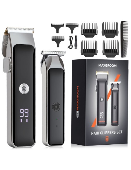 
Plaukų kirpimo mašinėlė su 7 LED antgaliais, USB-C - rinkinys
