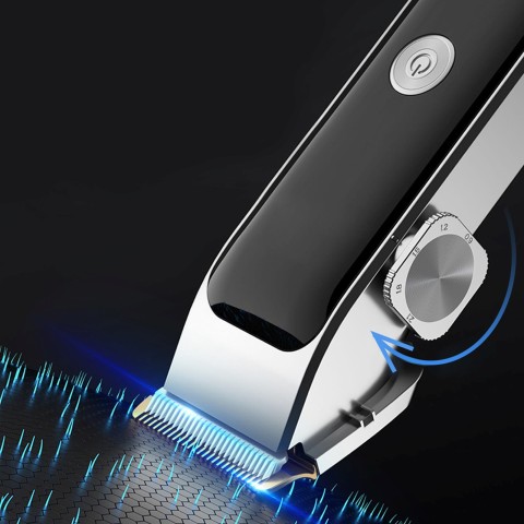 
Plaukų kirpimo mašinėlė su 7 LED antgaliais, USB-C - rinkinys
