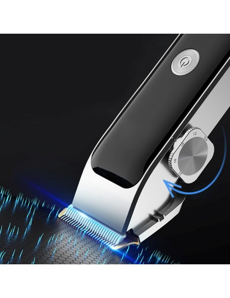 
Plaukų kirpimo mašinėlė su 7 LED antgaliais, USB-C - rinkinys

