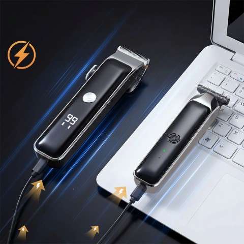 
Plaukų kirpimo mašinėlė su 7 LED antgaliais, USB-C - rinkinys
