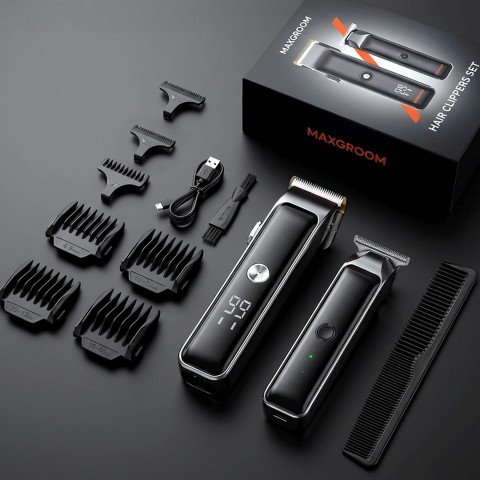 
Plaukų kirpimo mašinėlė su 7 LED antgaliais, USB-C - rinkinys
