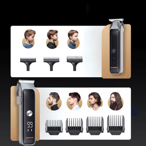
Plaukų kirpimo mašinėlė su 7 LED antgaliais, USB-C - rinkinys
