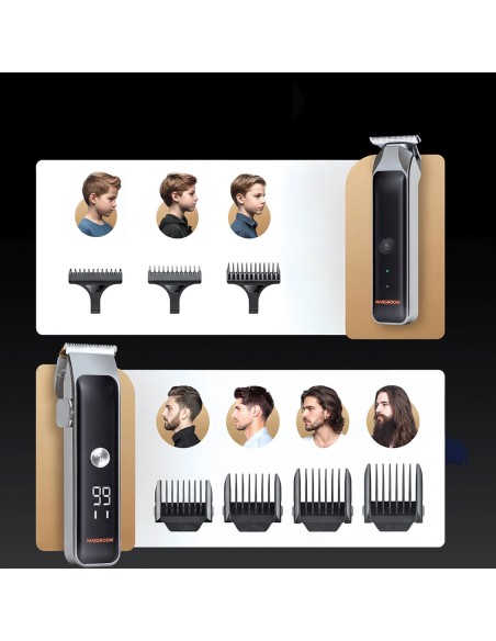 
Plaukų kirpimo mašinėlė su 7 LED antgaliais, USB-C - rinkinys
