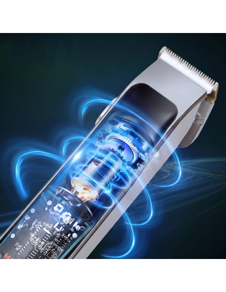 
Plaukų kirpimo mašinėlė su 7 LED antgaliais, USB-C - rinkinys
