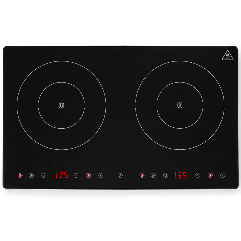 Reguliuojama indukcinė viryklė su jutikliniu skydeliu 2 kaitvietės Black Line sk. 22cm 3500W – Hendi 239414