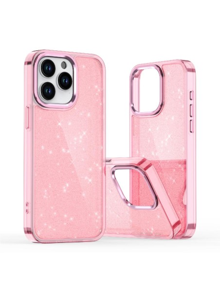 
„iPhone 16 Pro“ blizgučių dėklas – rožinis su blizgučiais
