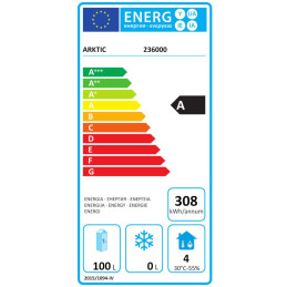 Energiją taupanti po stalviršio šaldytuvo spintelė 0-8C 200 l 124 W Budget Line - Hendi 236000