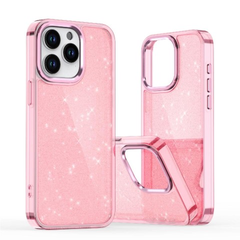 
„iPhone 16 Pro Max“ blizgučių dėklas – rožinis su blizgučiais
