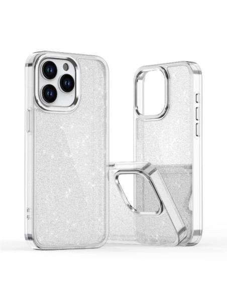
„iPhone 16“ blizgučių dėklas – skaidrus su blizgučiais
