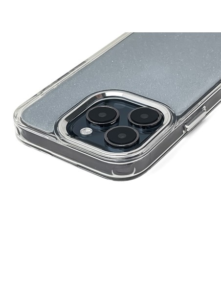 
„iPhone 16“ blizgučių dėklas – skaidrus su blizgučiais
