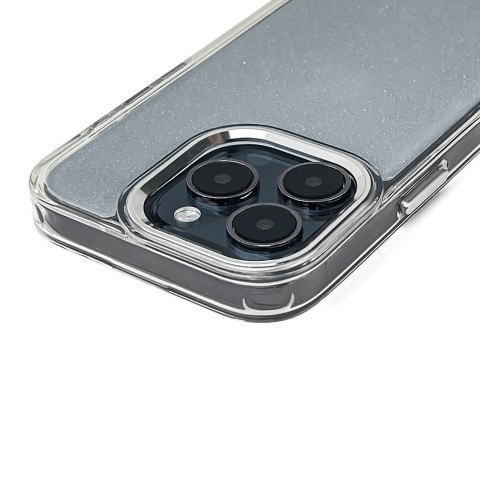 
„iPhone 16 Pro“ blizgučių dėklas – skaidrus su blizgučiais
