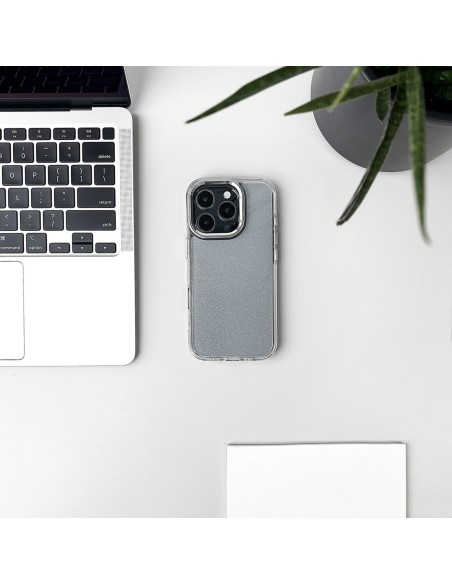 
„iPhone 16 Pro Max“ blizgučių dėklas – skaidrus su blizgučiais

