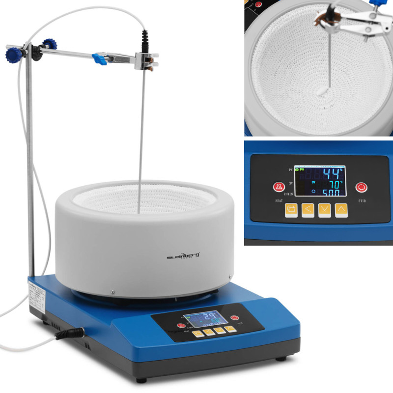 Laboratorinė šildymo mantija su magnetine maišykle + stovas 3 l 1800 aps./min 300 C Laboratorinė šildymo mantija su magnetine maišykle + stovas 3 l 1800 aps./min 300 C