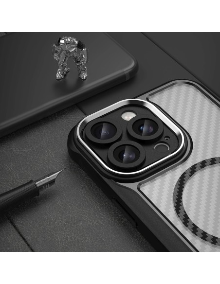 
„iPhone 16 Pro“ pirmaujančios serijos „MagSafe“ silikoninis dėklas – juodas
