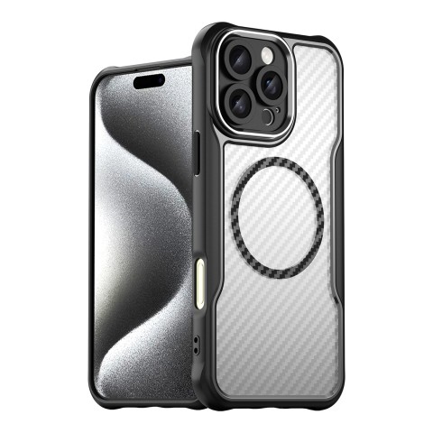 
„iPhone 16 Pro Max“ pirmaujančios serijos „MagSafe“ silikoninis dėklas – juodas
