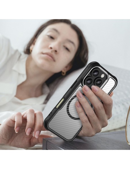 
„iPhone 16 Pro Max“ pirmaujančios serijos „MagSafe“ silikoninis dėklas – juodas
