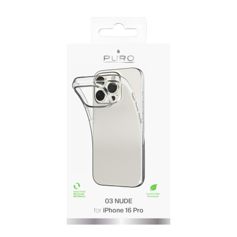 
Silikoninis dėklas, skirtas iPhone 16 Pro 03, nude spalvos - skaidrus
