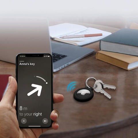 
„Apple AirTag“ raktų pakabuko dėklas, juodas - 2 vnt.

