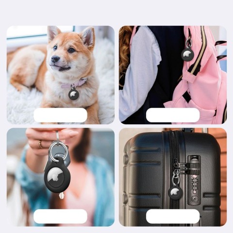 
„Apple AirTag“ raktų pakabuko dėklas, juodas - 2 vnt.
