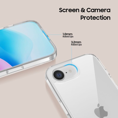
„iPhone 16e / 17e FlexAir“ hibridinis dėklas – skaidrus
