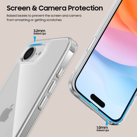 
„iPhone 16e / 17e FlexAir“ hibridinis dėklas – skaidrus
