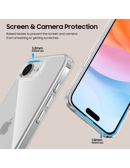
„iPhone 16e / 17e FlexAir“ hibridinis dėklas – skaidrus
