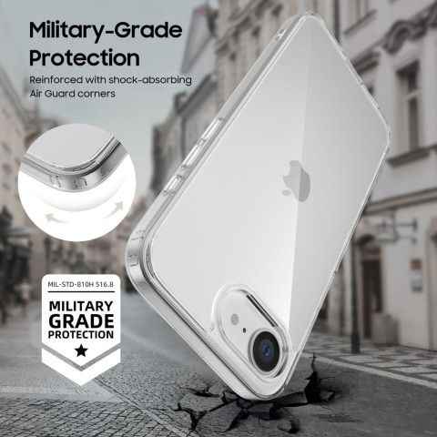 
„iPhone 16e / 17e FlexAir“ hibridinis dėklas – skaidrus
