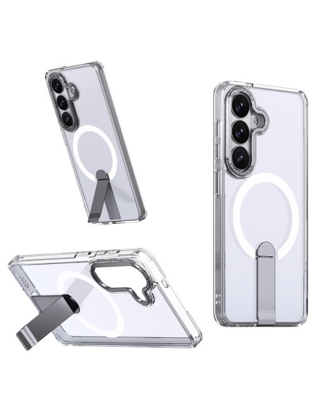 
„Samsung Galaxy S26 Plus“ dėklas su „Hybrid Armor X MagSafe“ stovu – skaidrus
