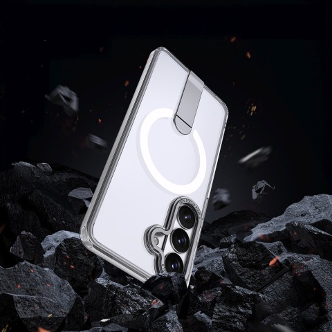 
„Samsung Galaxy S26 Plus“ dėklas su „Hybrid Armor X MagSafe“ stovu – skaidrus
