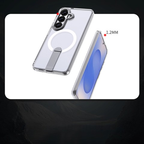 
„Samsung Galaxy S26 Plus“ dėklas su „Hybrid Armor X MagSafe“ stovu – skaidrus

