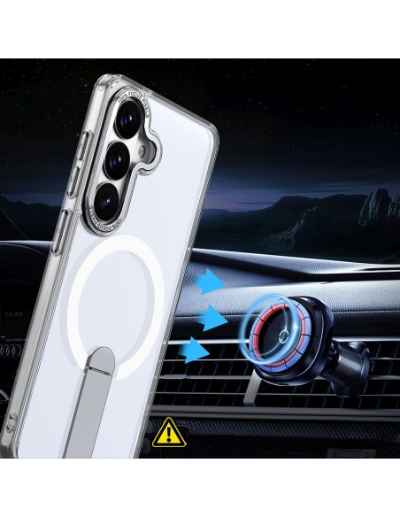 
„Samsung Galaxy S26 Plus“ dėklas su „Hybrid Armor X MagSafe“ stovu – skaidrus
